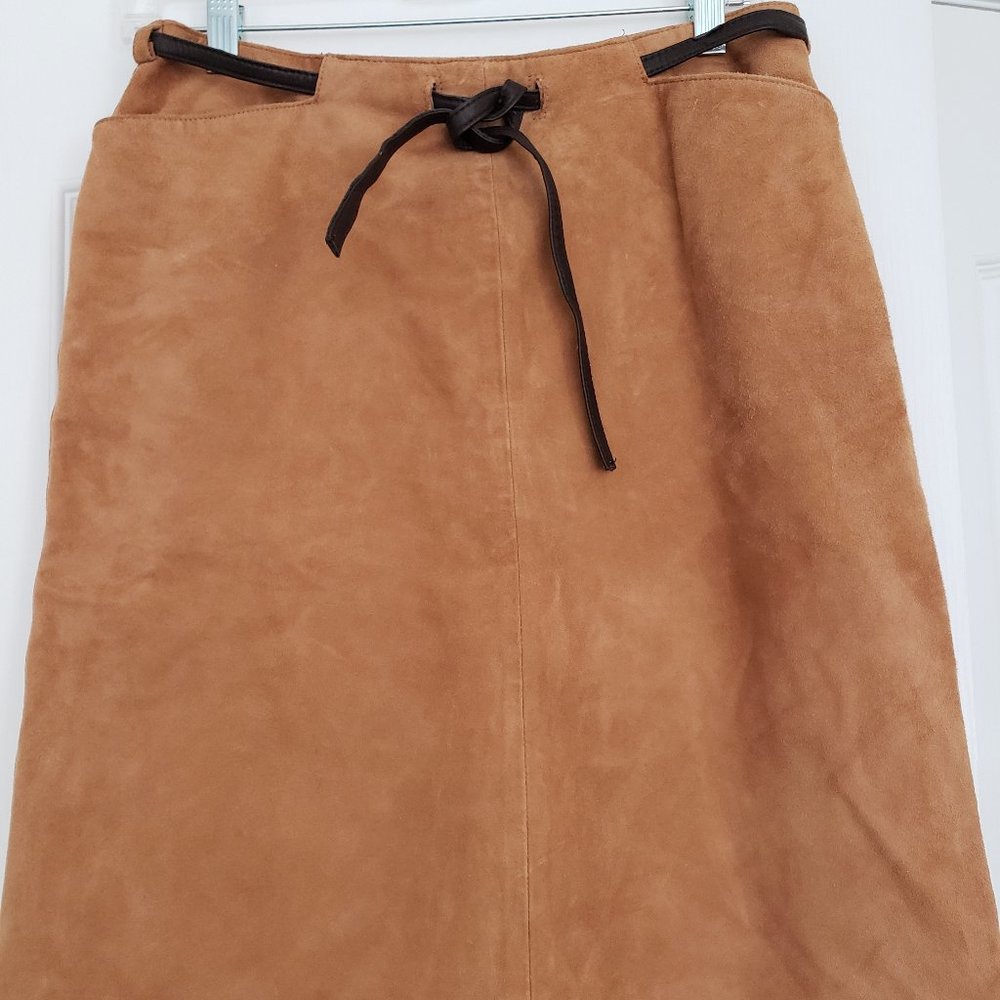 INC International Concepts - suede skirt - size 6 - golden brown
